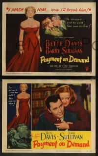 8g0751 PAYMENT ON DEMAND 8 LCs 1951 cool images of Kent Taylor, pretty Bette Davis, Barry Sullivan!