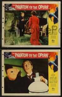 8g1014 PHANTOM OF THE OPERA 4 LCs 1962 Hammer horror, Herbert Lom as Gaston Leroux's disfigured man!