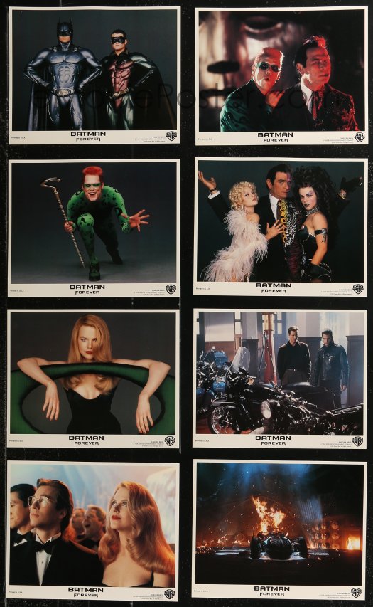 : 8g0457 BATMAN FOREVER 8 color 8x10 stills 1995 Kilmer, Nicole  Kidman, Tommy Lee Jones, Jim Carrey!