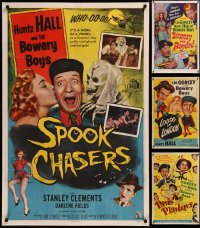 8h0087 LOT OF 5 FOLDED BOWERY BOYS ONE-SHEETS 1940s-1950s Spook Chasers, Paris Playboys & more!