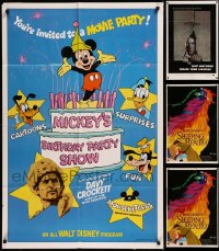 8h0084 LOT OF 5 FOLDED ONE-SHEETS 1970s Mickey's Birthday Show, Sleeping Beauty, Eastwood & more!