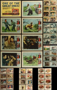 8h0133 LOT OF 64 LOBBY CARDS 1950s-1960s complete sets from a variety of different movies!