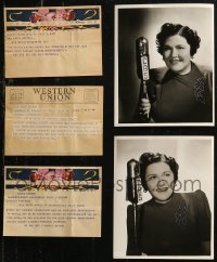 8h0355 LOT OF 5 LOUELLA PARSONS TELEGRAMS AND 8X10 RADIO STILLS 1948 from McDowall, Hersholt, Naish!