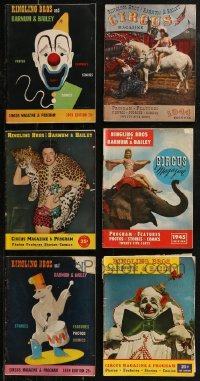 8h0289 LOT OF 6 RINGLING BROS & BARNUM & BAILEY CIRCUS MAGAZINES 1944-1949 great images & articles!