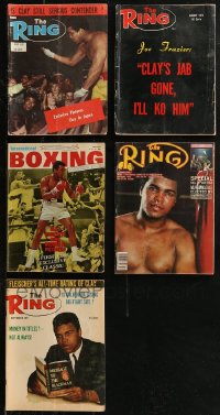 8h0294 LOT OF 5 BOXING MAGAZINES WITH MUHAMMAD ALI COVERS 1971-1987 great images & articles!