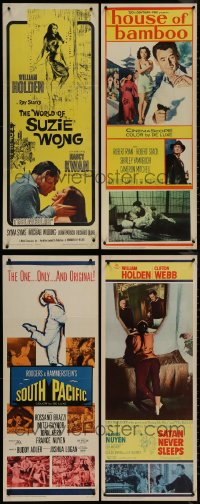 8h0489 LOT OF 5 UNFOLDED AND FORMERLY FOLDED INSERTS 1960s a variety of cool movie images!