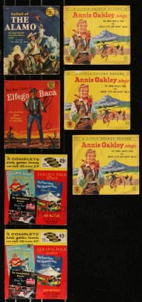 8h0405 LOT OF 7 COWBOY WESTERN LITTLE GOLDEN 78 RPM RECORDS 1950s-1960s Alamo, Annie Oakley & more!