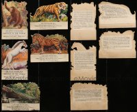 8h0391 LOT OF 5 ENGLISH MIRACLES OF THE JUNGLE 4X5 DIE-CUT MINI STANDEES 1921 rare animal art!