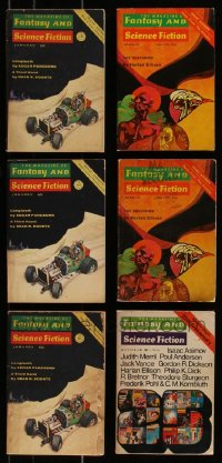 8h0293 LOT OF 6 FANTASY & SCIENCE FICTION MAGAZINES 1970-1974 filled with great images & articles!