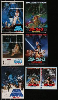 8h0397 LOT OF 6 STAR WARS ORIGINAL TRILOGY JAPANESE CHIRASHI POSTERS 1978-1983 Empire & Jedi!