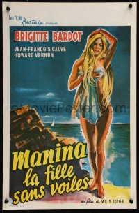 8j0133 GIRL IN THE BIKINI Belgian R1970s great art of sexiest full-length naked Brigitte Bardot!