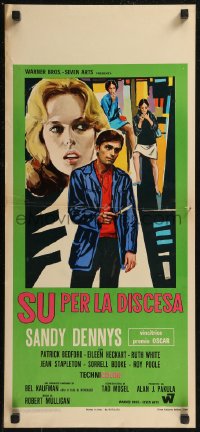 8j1279 UP THE DOWN STAIRCASE Italian locandina 1968 inner-city teacher Sandy Dennis, Kaufman novel!