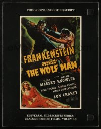 8m1018 FRANKENSTEIN MEETS THE WOLF MAN softcover book 1990 original shooting script w/movie photos!