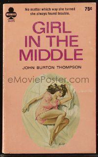 8m1111 GIRL IN THE MIDDLE paperback book 1966 sexy Paul Rader art, she always found trouble!