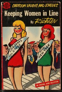 8m1171 KEEPING WOMEN IN LINE paperback book 1954 Mischa Richter art, cartoon laughs & lovelies!