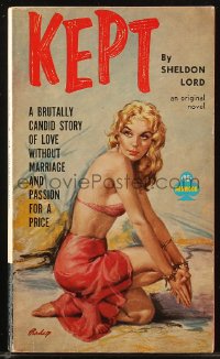 8m1118 KEPT paperback book 1960 Paul Rader cover art, love without marriage, passion with a price!