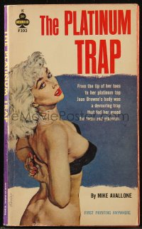 8m1144 PLATINUM TRAP paperback book 1962 Paul Rader art, her body fed her greed for fame & pleasure!