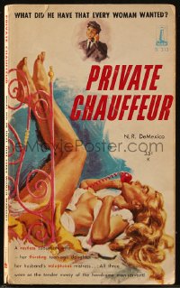 8m1145 PRIVATE CHAUFFEUR paperback book 1960 Paul Rader art, he had something every woman wanted!