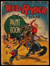 8m1060 RED RYDER softcover book 1947 Fred Harman cover art of him roping Little Beaver, paint book!