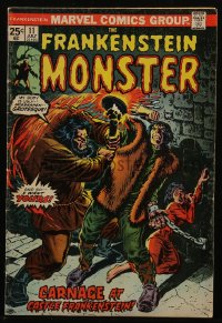 8m0155 FRANKENSTEIN #11 comic book July 1974 Carnage at Castle Frankenstein, John Romita art!