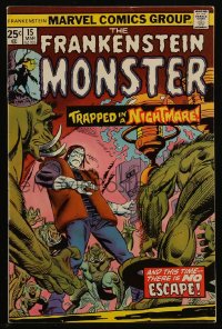 8m0159 FRANKENSTEIN #15 comic book March 1975 Trapped in a Nightmare, this time there is no escape!