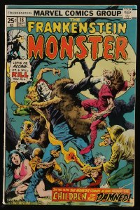 8m0161 FRANKENSTEIN #18 comic book September 1975 he stands alone against the Children of the Damned!