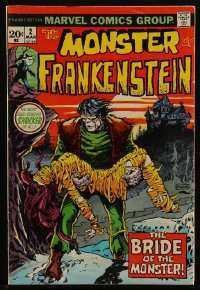 8m0146 FRANKENSTEIN #2 comic book March 1973 The Bride of the Monster, Mike Ploog art, Marvel!