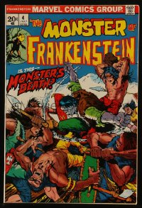 8m0148 FRANKENSTEIN #4 comic book July 1973 The Monster of Frankenstein, Monster's Death, Ploog art!