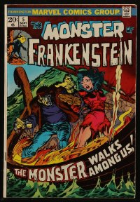 8m0149 FRANKENSTEIN #5 comic book September 1973 Monster of Frankenstein, Monster Walks Among Us!