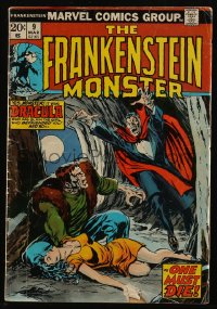 8m0153 FRANKENSTEIN #9 comic book March 1974 The Frankenstein Monster, Dracula has slain the girl!