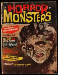 8m0507 HORROR MONSTERS vol 1 no 1 magazine 1961 DeMarco art, Curse of the Werewolf, rare first issue!