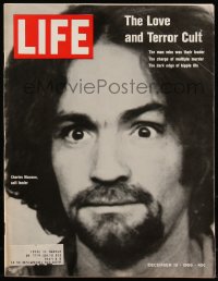 8m0743 LIFE magazine December 19, 1969 cover portrait of cult leader Charles Manson!