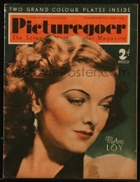 8m0810 PICTUREGOER English magazine August 12, 1939 great cover portrait of sexy Myrna Loy!