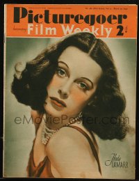 8m0813 PICTUREGOER English magazine March 30, 1940 great cover portrait of pretty Hedy Lamarr!