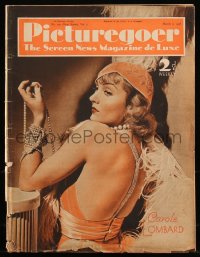 8m0807 PICTUREGOER English magazine March 7, 1936 great cover portrait of sexy Carole Lombard!