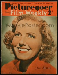 8m0812 PICTUREGOER English magazine November 11, 1939 great cover portrait of pretty Jean Arthur!