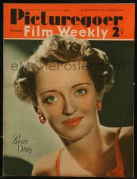 8m0811 PICTUREGOER English magazine October 28, 1939 great cover portrait of pretty Bette Davis!