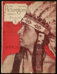 8m0796 PICTUREGOER English magazine Sept 1923 cover portriat of Native American Rudolph Valentino!