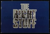 8m0404 RIGHT STUFF souvenir program book 1983 Shepard, Glenn, Harris, Quaid, first NASA astronauts!