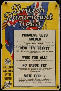 8p0242 BRITISH PARAMOUNT NEWS #2152 English double crown 1950s princess sees Quebec and more!