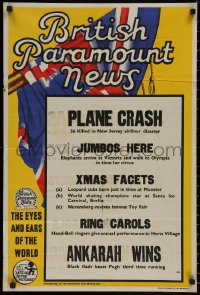 8p0240 BRITISH PARAMOUNT NEWS #2171 English double crown 1951 56 killed in plane crash and more!