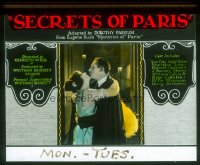 8r0210 SECRETS OF PARIS glass slide 1922 Lew Cody is a prince who loves a peasant girl!