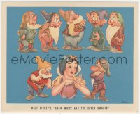 8r0446 SNOW WHITE & THE SEVEN DWARFS herald 1937 color art portrait of all the title characters!