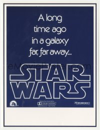 8r0449 STAR WARS long herald 1977 George Lucas classic, a long time ago in a galaxy far far away!