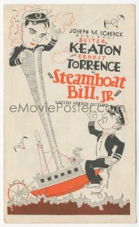 8r0450 STEAMBOAT BILL JR herald 1928 great Armando art of Buster Keaton & Torrence, ultra rare!