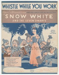 8r0119 SNOW WHITE & THE SEVEN DWARFS sheet music 1937 Disney cartoon classic, Whistle While You Work