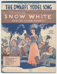 8r0120 SNOW WHITE & THE SEVEN DWARFS sheet music 1937 Disney classic, The Dwarfs' Yodel Song