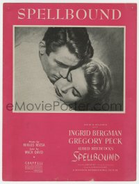 8r0126 SPELLBOUND sheet music 1945 Alfred Hitchcock, title song with music by Miklos Rozsa!