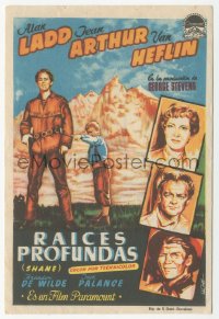 8r1115 SHANE Spanish herald 1954 Alan Ladd, Jean Arthur, Van Heflin, Brandon De Wilde, Lloan art!