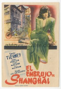 8r1116 SHANGHAI GESTURE Spanish herald 1946 Josef von Sternberg, different art of Gene Tierney!